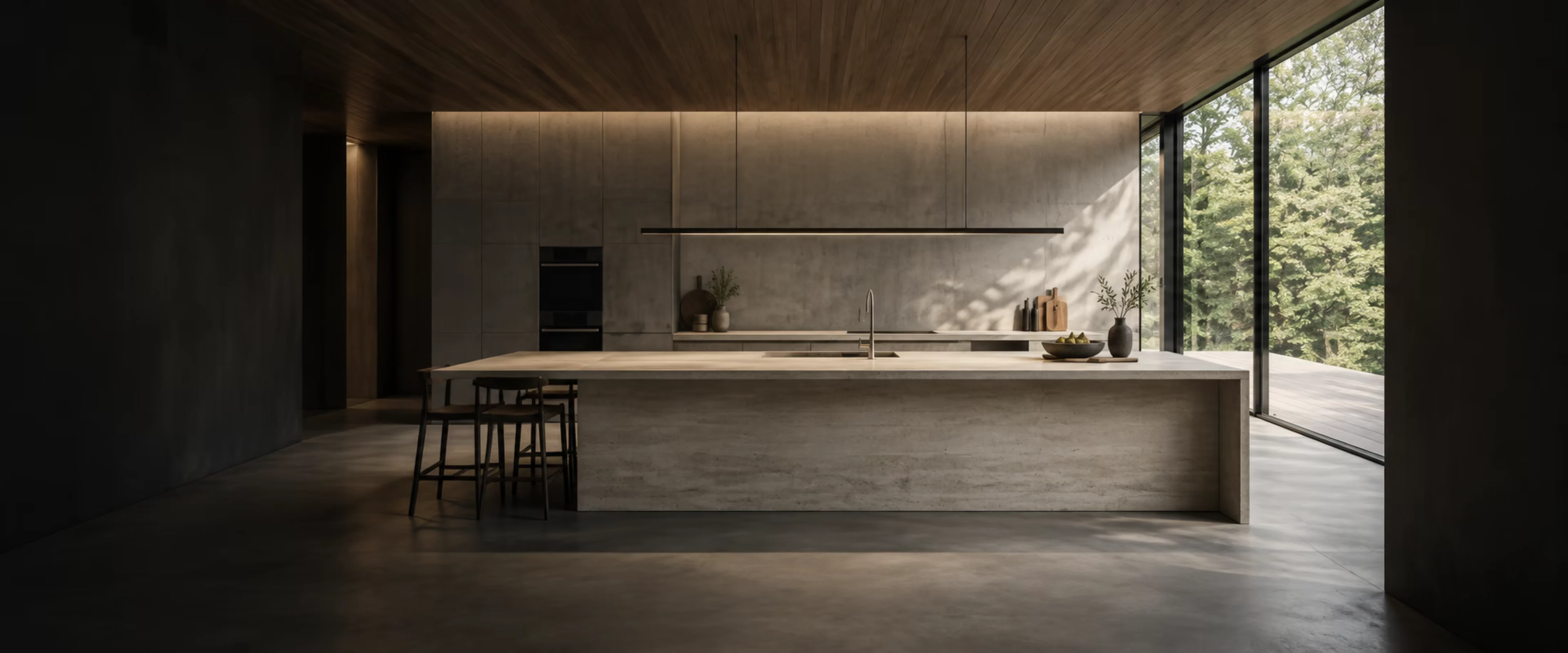 Inspiration : cuisine contemporaine aux surfaces minérales et aux tons naturels